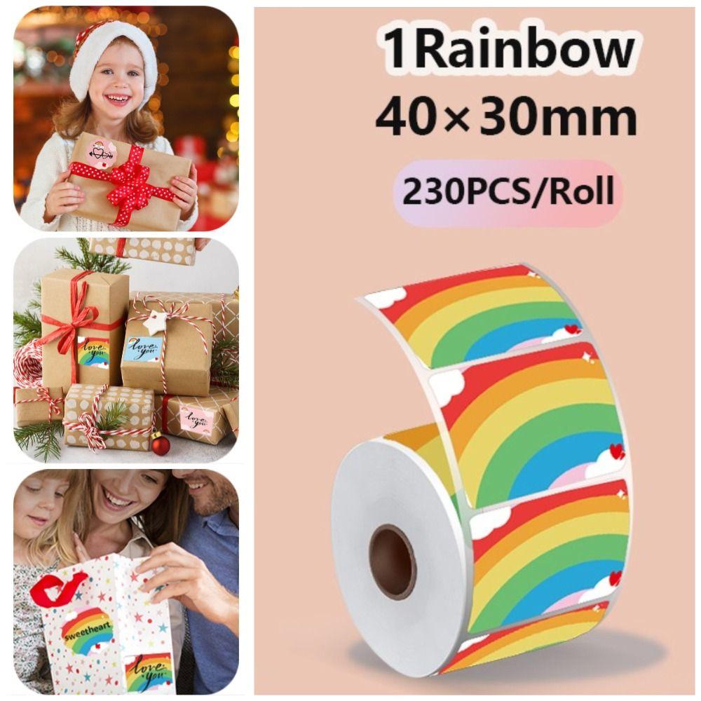 140/230Pcs Waterproof Blank Label Sticker Rainbow Self-Adhesive Thermal Paper  Shipping Labels
