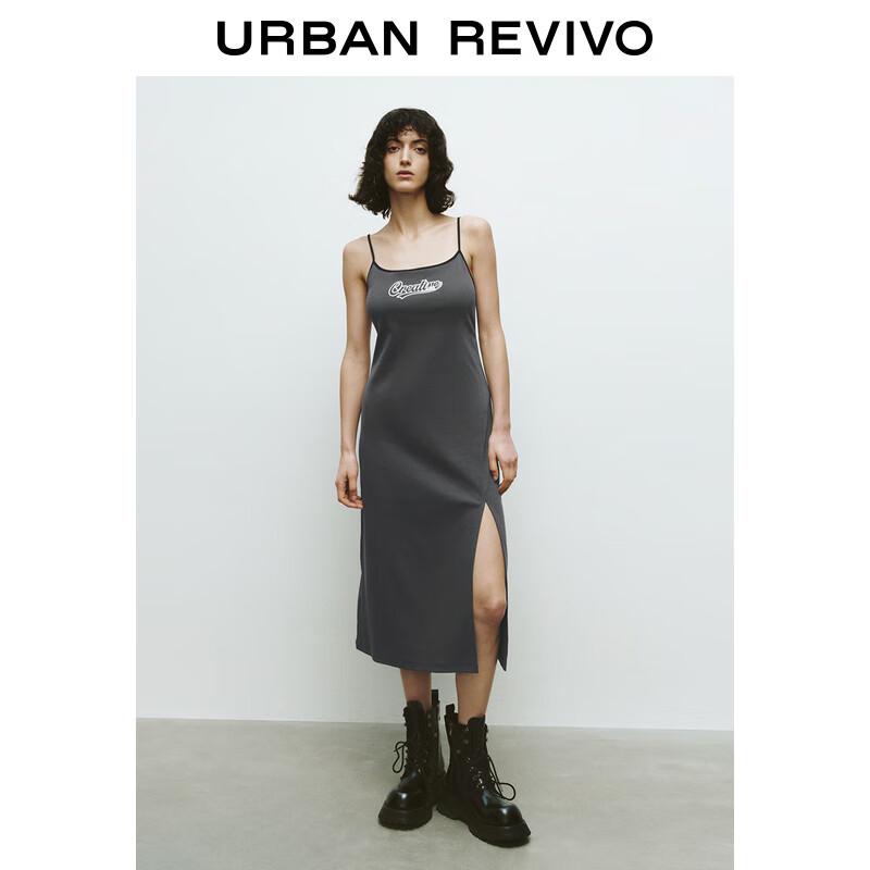 UR American Retro Letter Slit Strap Dress S