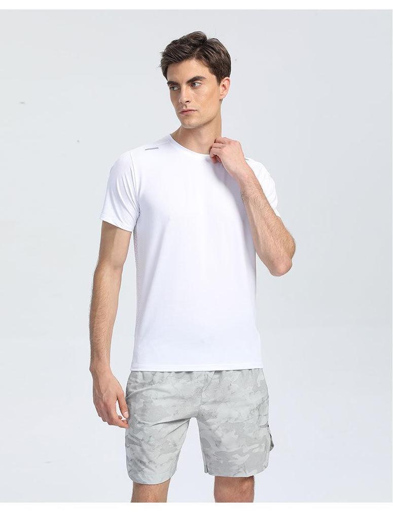 Men's Summer Quick-Dry Crew Neck Sports T-Shirt - Slim Fit, Short Sleeve, Custom Logo, Plus Sizes Available