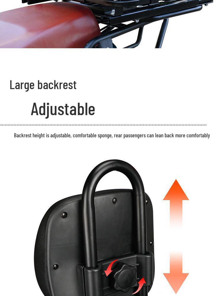 Adjustable EV Rear Rack: Motorcycle Slide Rail Cargo Bracket with Telescopic Mobile Backrest for Takeaway Box