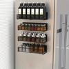 Magnetic Spice Rack for Refrigerator, Moveable Spice Organizer, Strong Magnetic Storage Fridge Organizer with Paper Towel Holder
