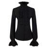 2023 New European and American Women's Pleated Shirt Medieval Clothing Steampunk Victorian Top Inner Layer