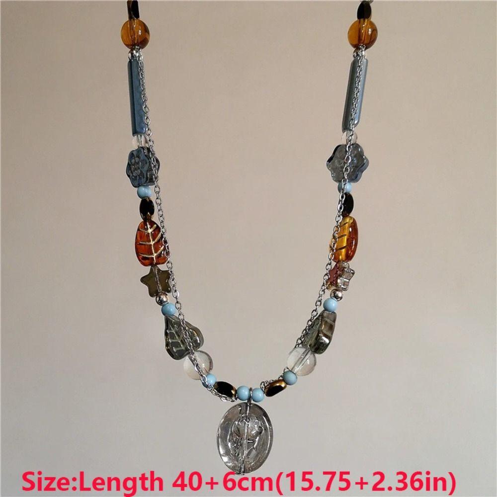 Handmade Craft Bohemia Necklace Leaf Pendant Butterfly Pendant Necklace  Women