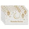 Ramadan Kareem Star Moon Lantern Placemat Table Decor Reusable Eid Al Fitr Kitchen Dining Table Mats Ramadan Decorations