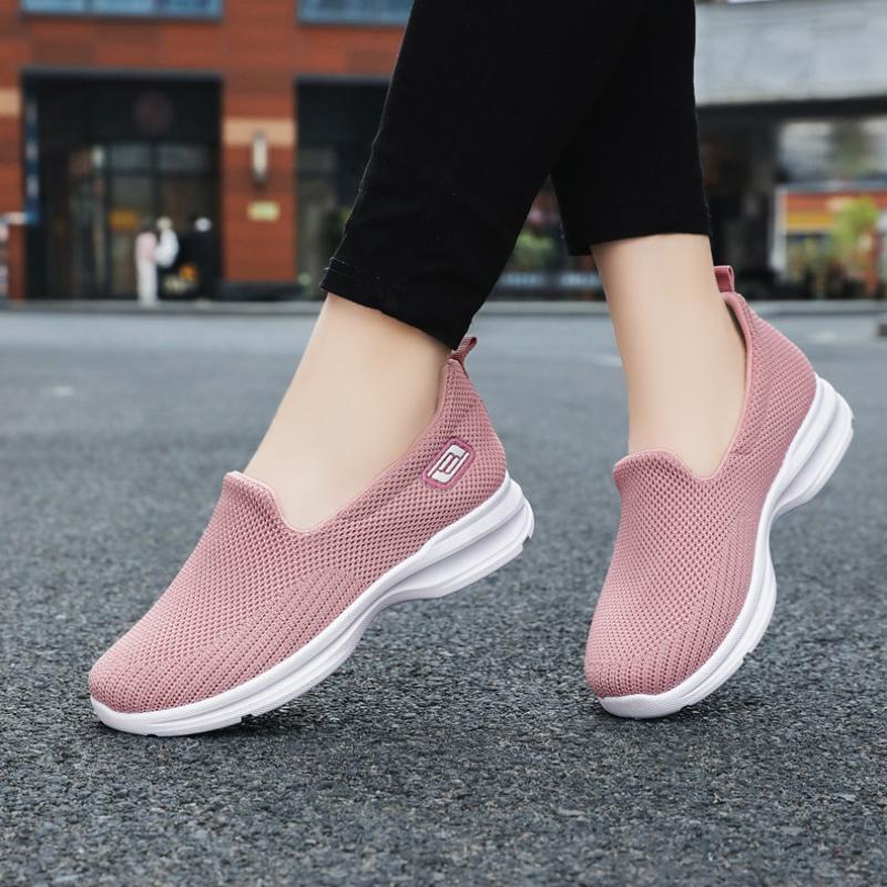 Summer Cloth Shoes, Single Shoes, Shallow Mouth Casual Shoes, Middle-aged and Elderly Solid Color Mother's Shoes