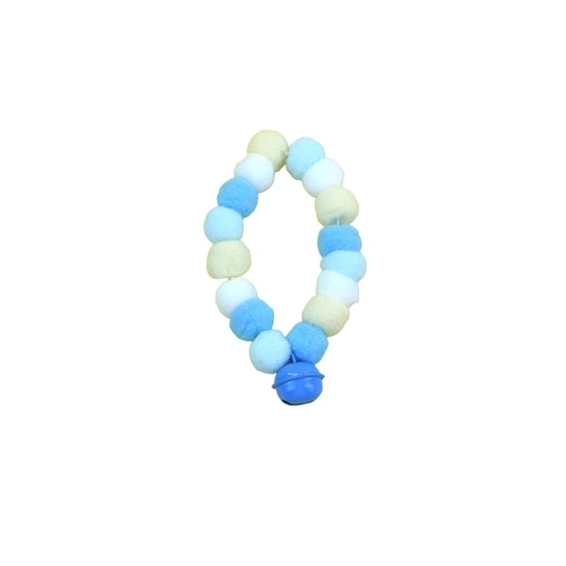 4pcs Festival Plush Pet Collars with Pompoms Bells Charm Colorful Furry Birthday Collar for Cats and Dogs