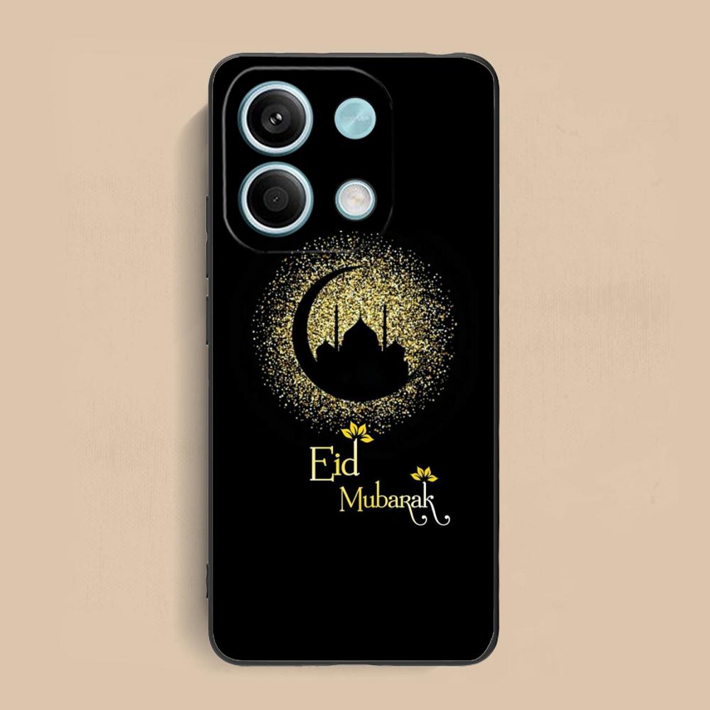 Eid Mubarak Mobilskal för Xiaomi Redmi Note 14 13 12 11 S Pro Plus 4G 5G Färgstarkt Tryckt Fodral Fodral Lyxigt Vackert