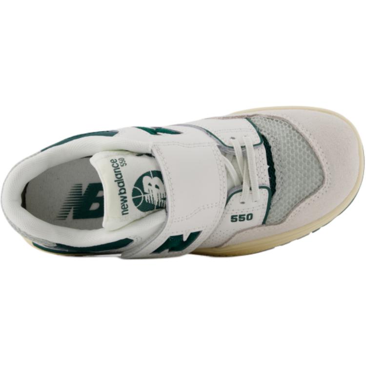 New Balance NB 550 Fashion Versatile Low-Top Kids Skate Shoes Kids Sneakers White Gray Green PHB550CS