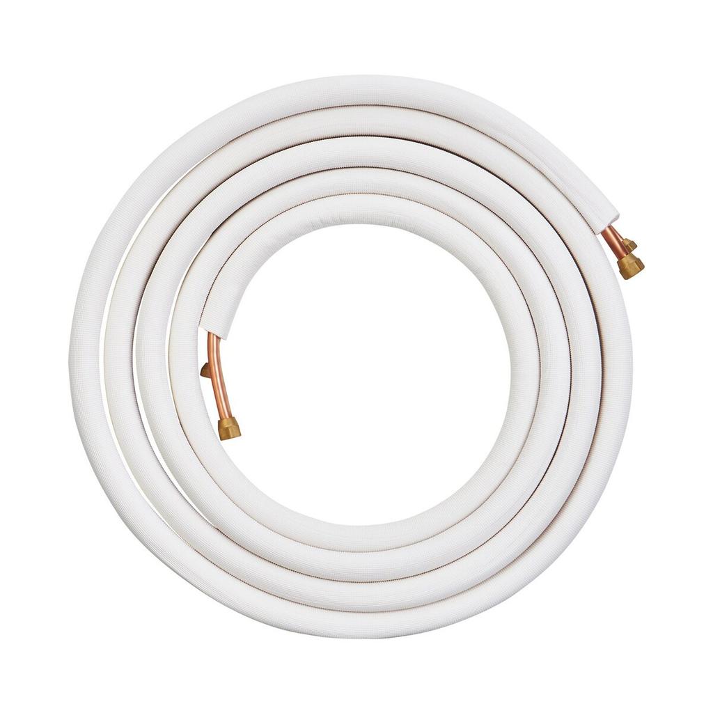 7620mm Mini Split Line Set, 6.4 & 9.5mm O.D Copper Pipes Tubing and Triple-Layer Insulation, for Mini Split Air Conditioning Refrigerant or Heating