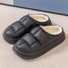 Waterproof cotton slippers for women to wear outside in winter, non-slip petals for indoor home use, warm home, and velvet slippers for men.