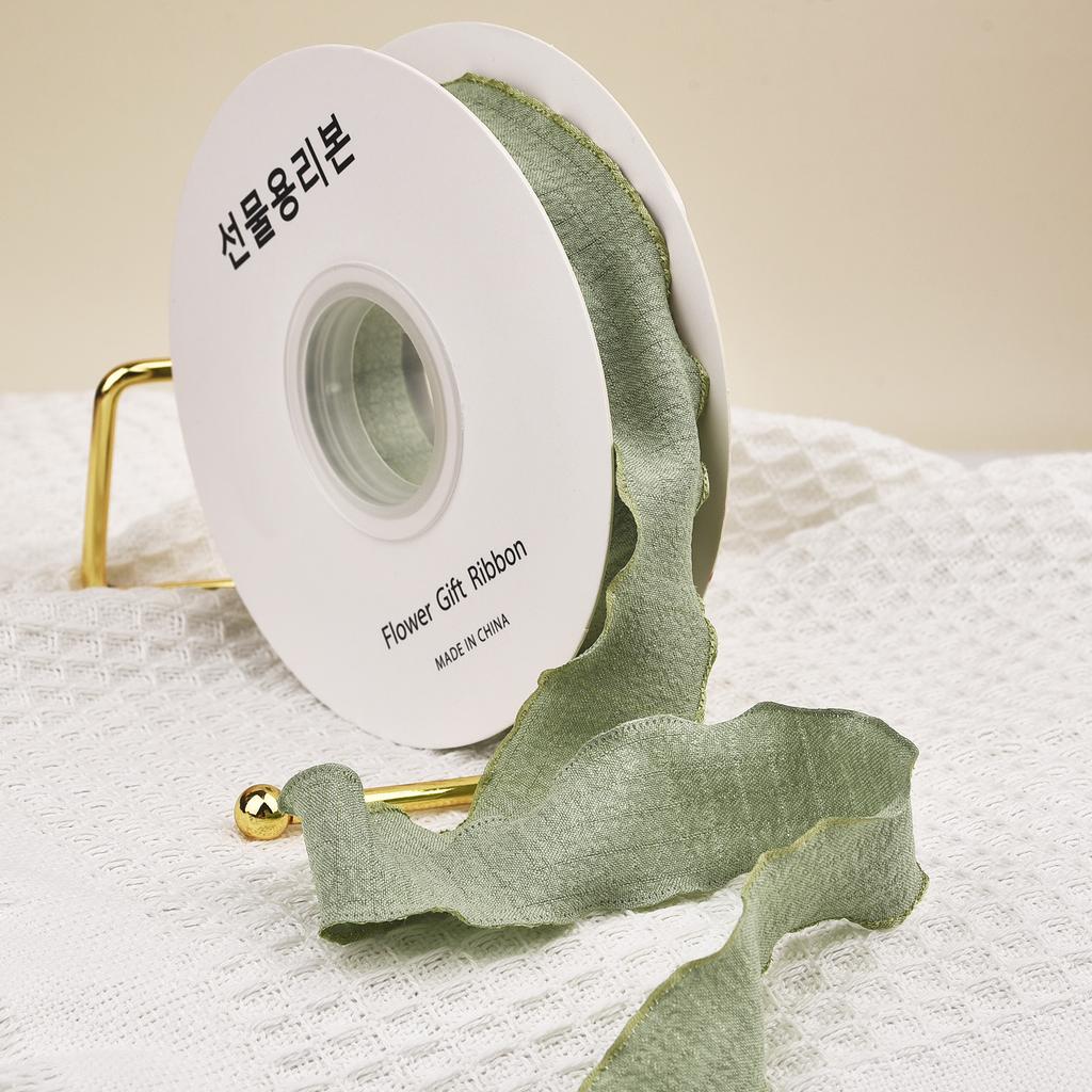 10 Jardów Wstążki z przędzy ogona rybiego Falowany brzeg Plisowana wstążka szyfonowa Materiał do pakowania prezentów Dekoracja DIY kwiatów na ślub, urodziny