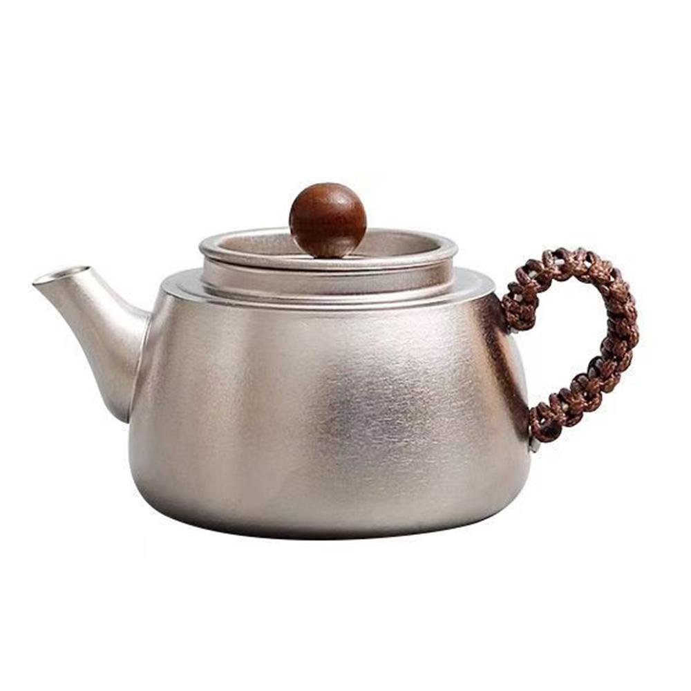 

Pure titanium brewing teapot, Outdoor household small tea kettle, Health preservation Titanium water kettle, Kung Fu Tea Set срібний
