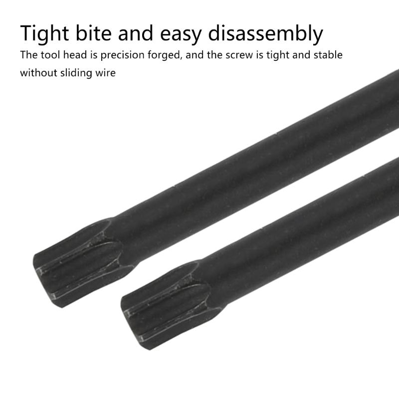 11Pcs 100mm Hex Bit Set with Magnetic Tip for Maintenance Projects, T 10 To T40 6 Point Security Screwdriver Bit Set