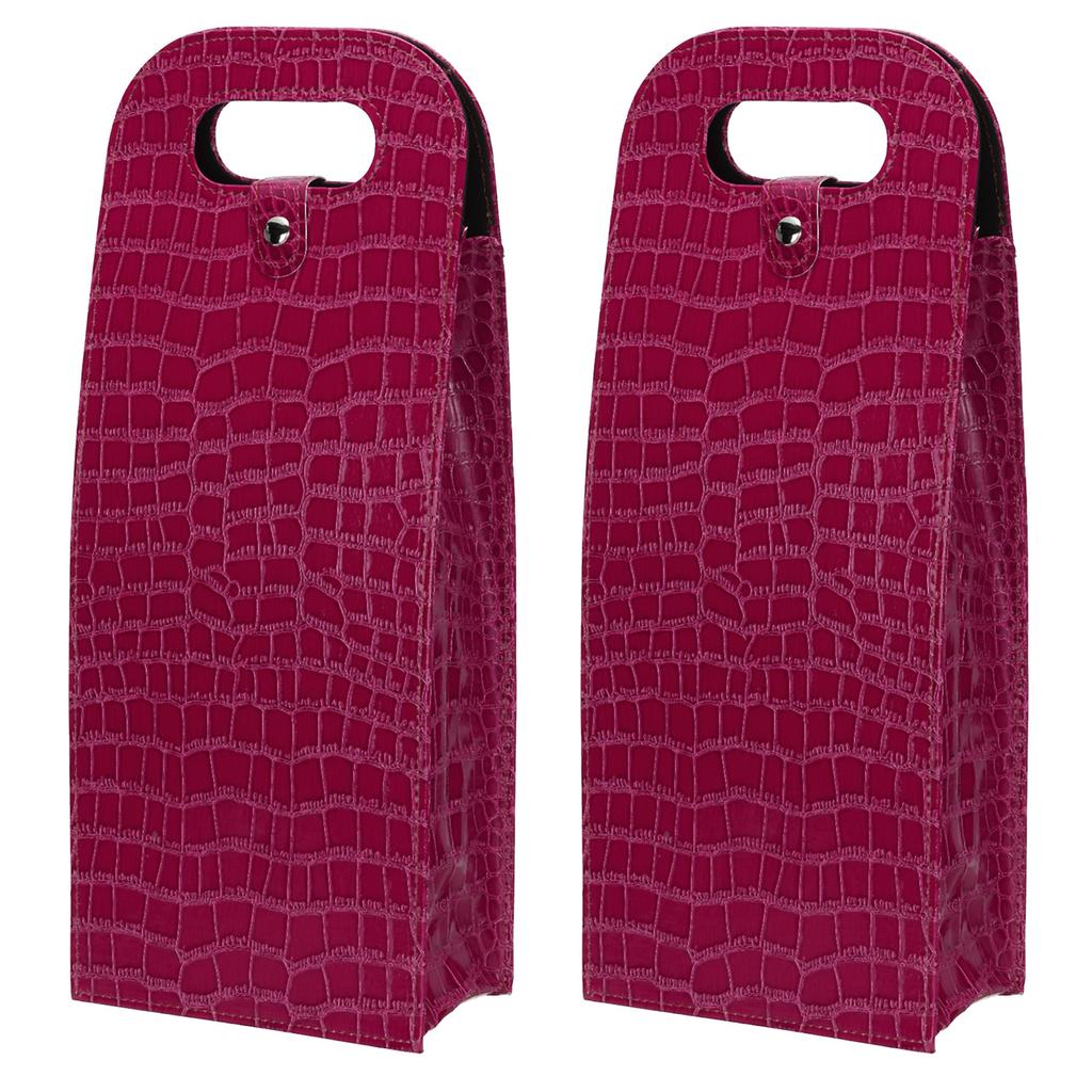1/2pcs Wine Gift Bag Reusable Leather Wine Tote Carrier Double Layer Champagne Beer Gift Bags Carrier for Birthday Bridal Shower