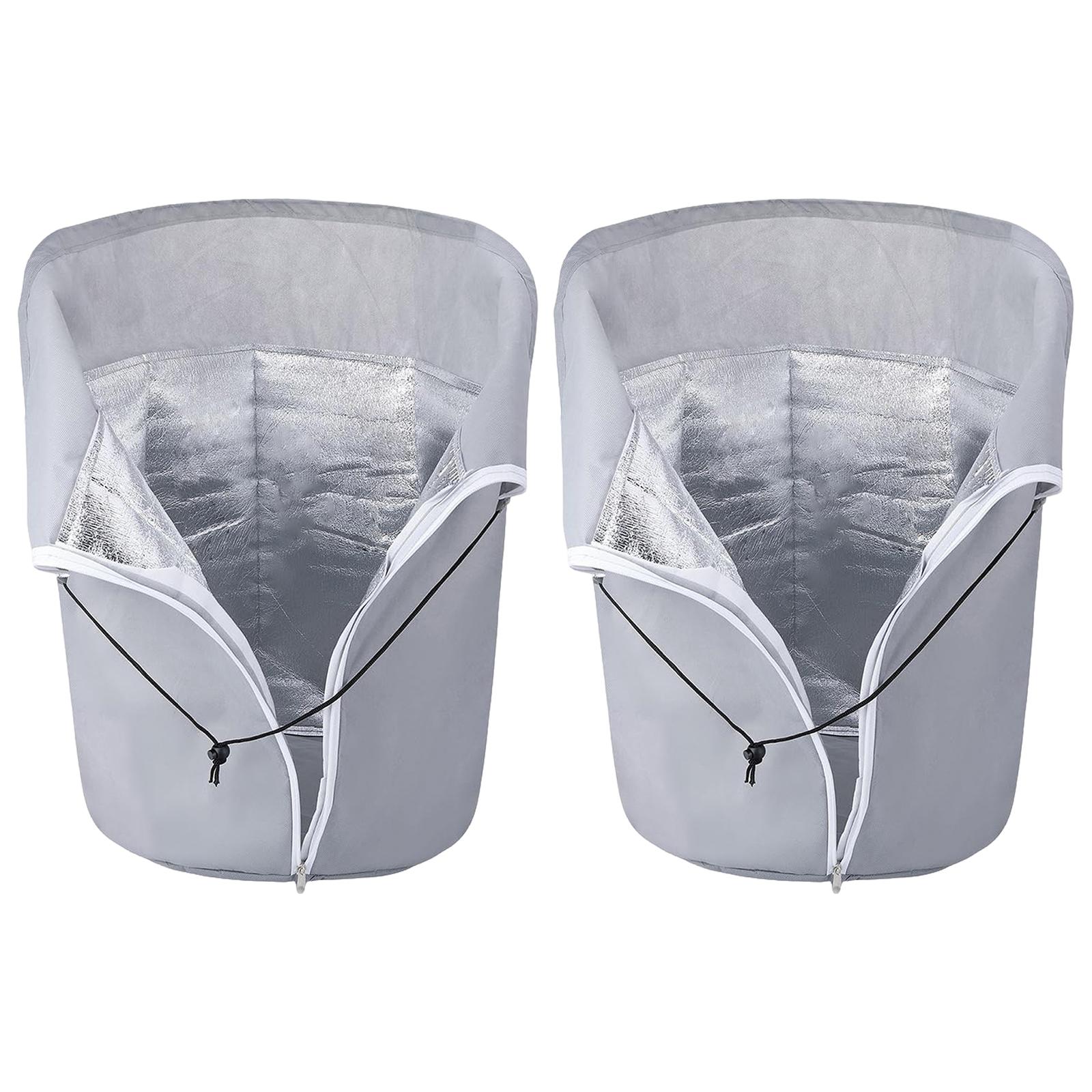 

2 Pack Winter Plant Pot Cover Anti-Frost Winter Pot Plant Cover Plant Winter Protection Pot Cover for Winter Freeze Protection світло-сірий колір