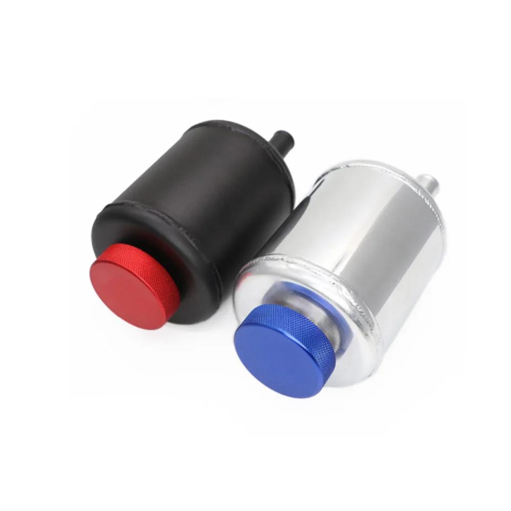 Racing Power Steering Fluid Reservoir Tank with Clamps Aluminium Alloy Fuel Cell Surge Tank Power Steering Oil Catch Can Tank