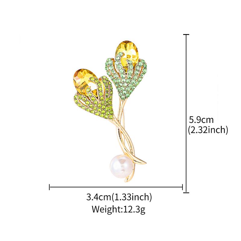 Vintage Luxury Purple Crystal Tulip Flower Brooches For Women Elegant Clothes Suit Accessories Brooch Pins Party Jewelry Gifts