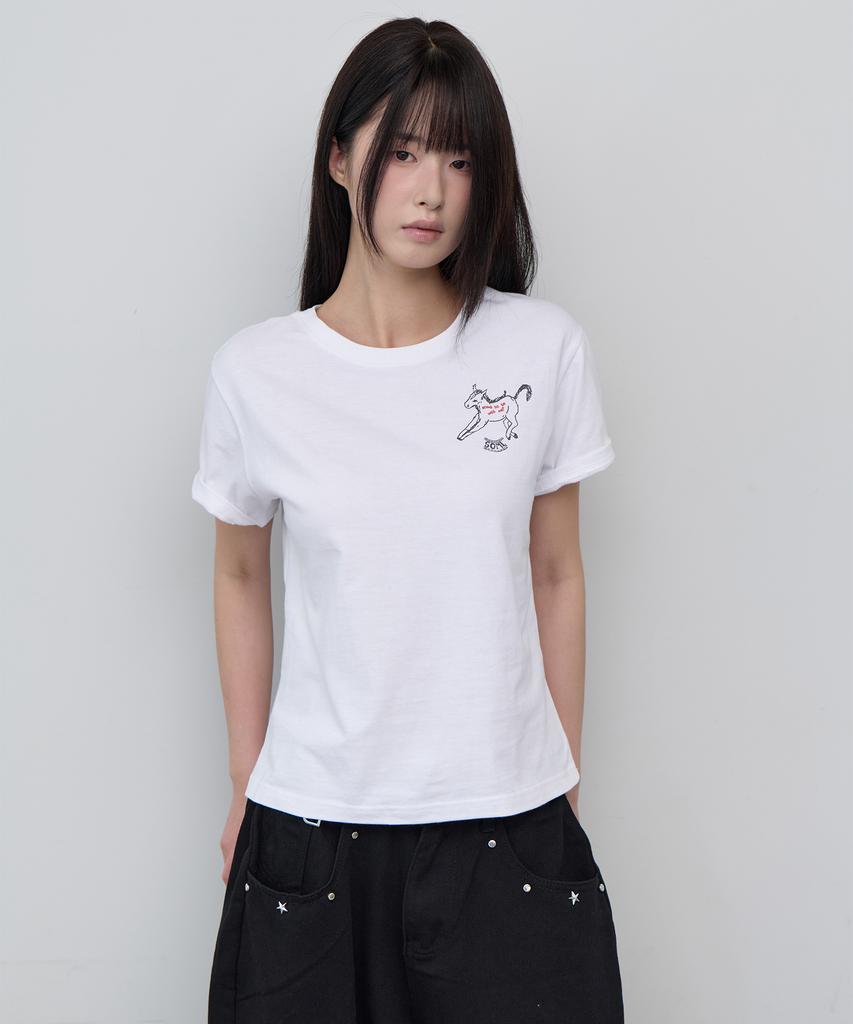 5OML Pony Short Sleeve White