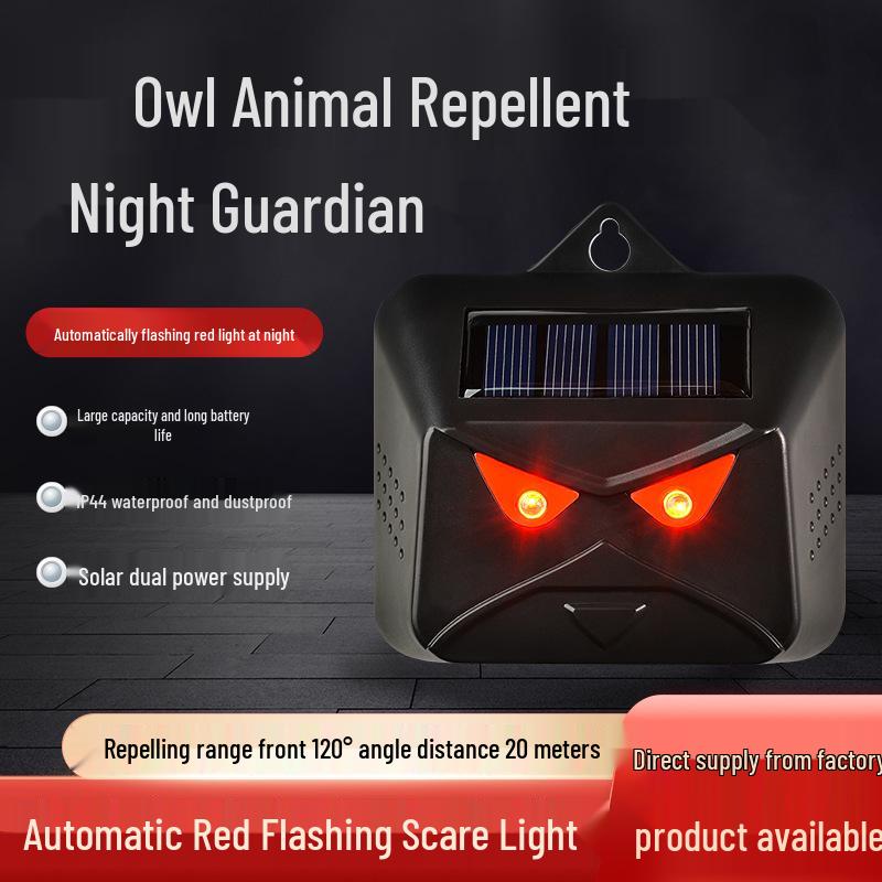 Repellente per Animali ad Ultrasuoni Solare con Luce Lampeggiante per Ratti, Lupi, Serpenti e Altri Animali