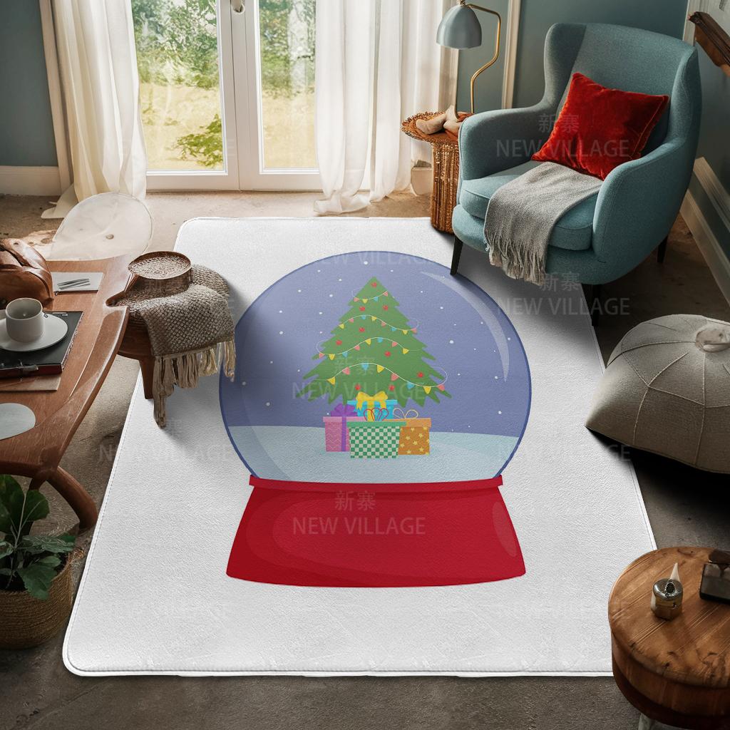 House Entrance Carpet Home Door Mat Living Room Bath Foot Bathroom Non-slip Water Absorption Rugs Bath Merry Christmas Winter