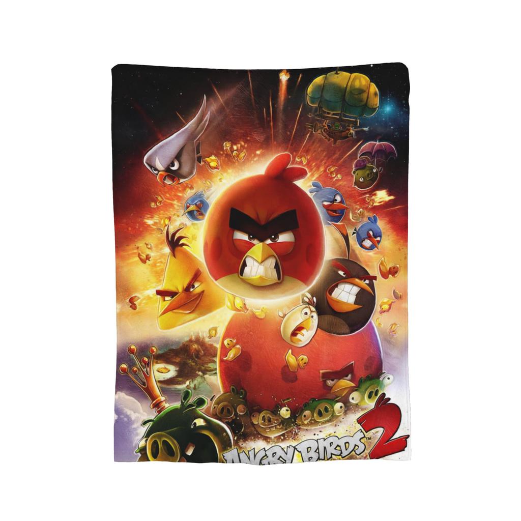 A-Angry Anime B-Birds Games Red Fleece Throw Blankets Blanket for Bedding Car Super Warm Bedspread,