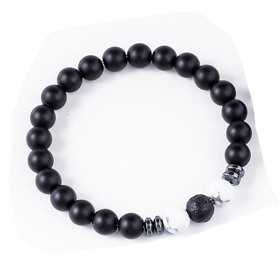 Festive Gifts Lava Rock Tiger Eye And Howlite Beaded Bracelet Set Natural Stone Fashion Jewelry For Men Women Daily Wear Simple Versatile Accessory