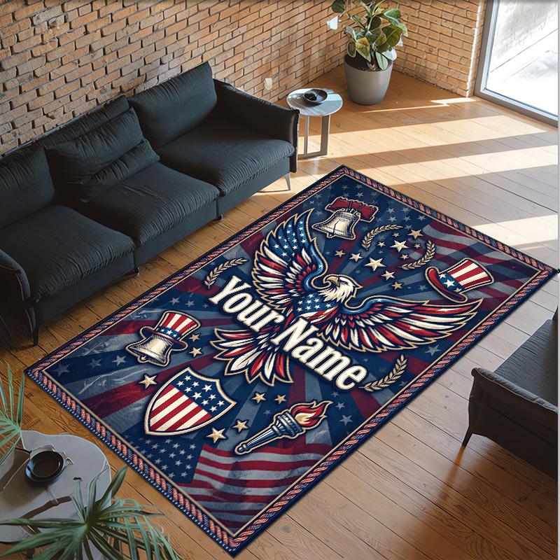 Birds Theme Crystal Velvet Floor Rug Personalized Custom Name Text Warm Carpet Home Decoration