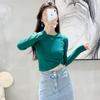 Sexy Black Cotton Women's Clothing O-Neck Long Sleeve Navel Autumn Base Women's Clothing Fashion Casual Ropa Mujer