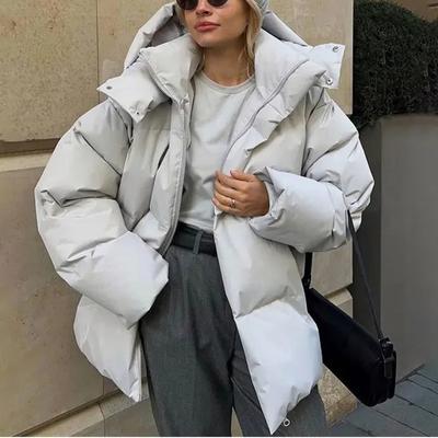 Fall Winter Solid Hooded Thick Warm Loose Bread Down Coat for Women Casual Coats Highstreet Feather Parkas Outerwear Lady