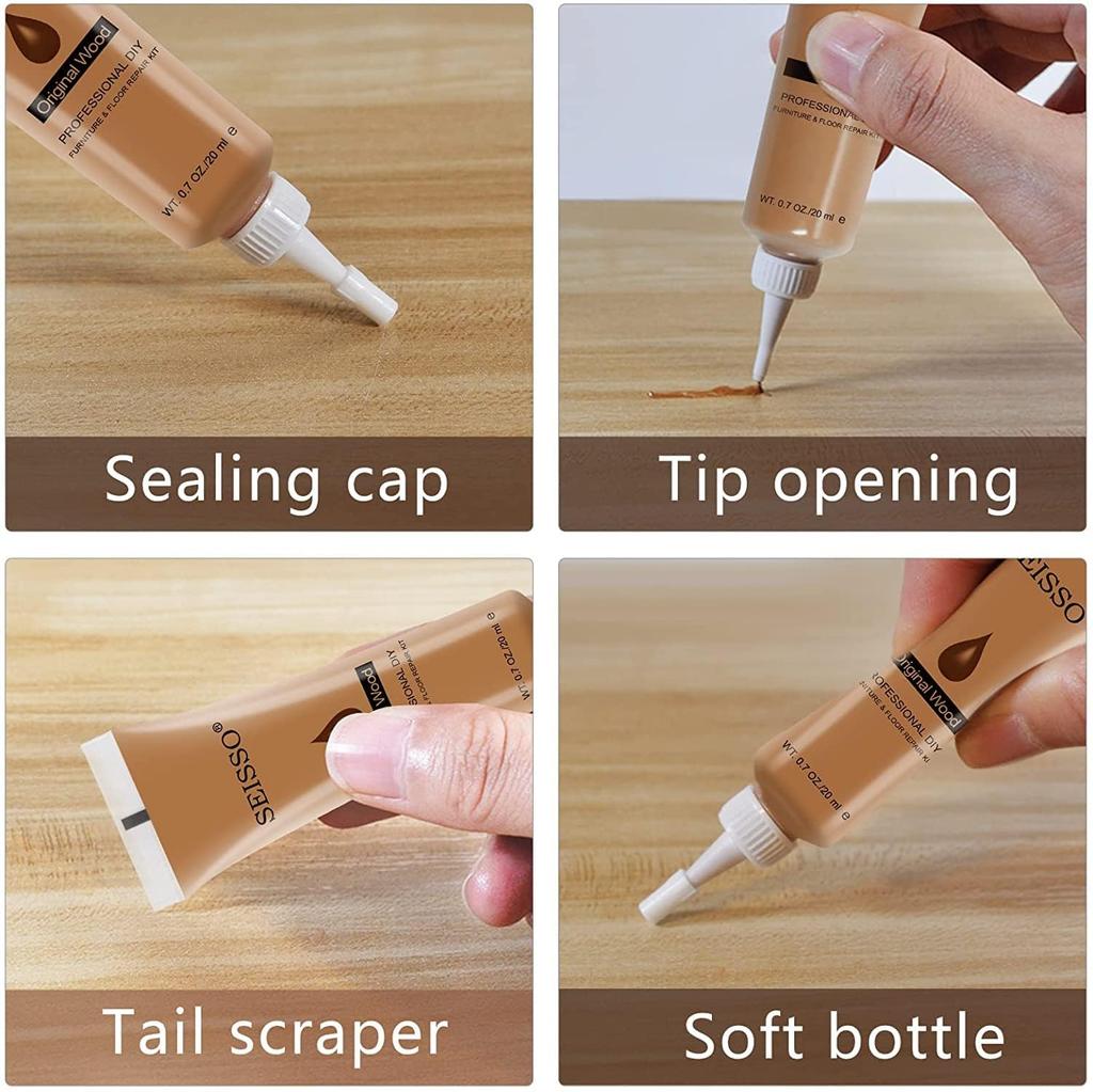 SEISSO Wood Scratch Repair 12 Repair Cream for Wooden and Scratch Wood and Walnut Accessories Cream, Colors, Flooring, Woodwork, Furniture, Doors,