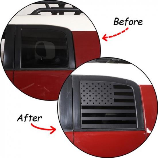 Black US Flag Rear Window Glass Sticker Decal Cover For Toyota FJ Cruiser 07-21