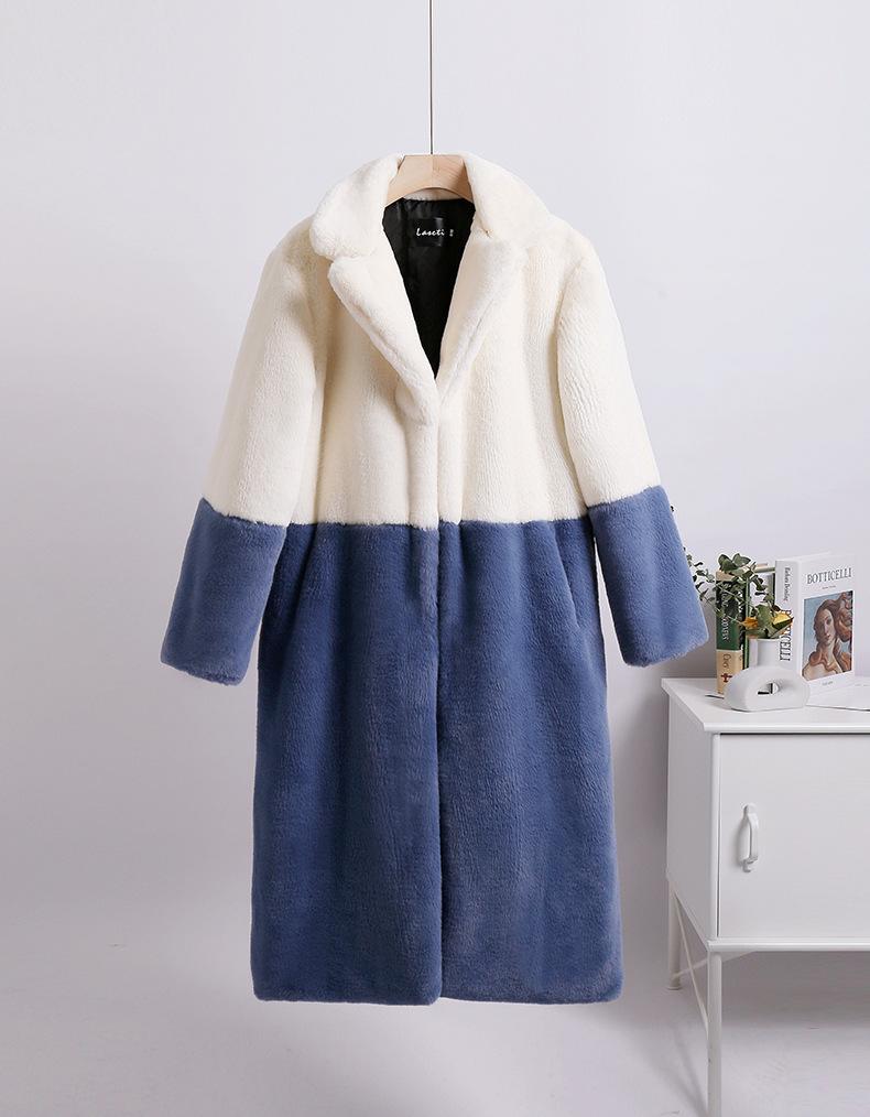 Fur jacket extended large size women's imitation rabbit fur coat to keep warm in winter