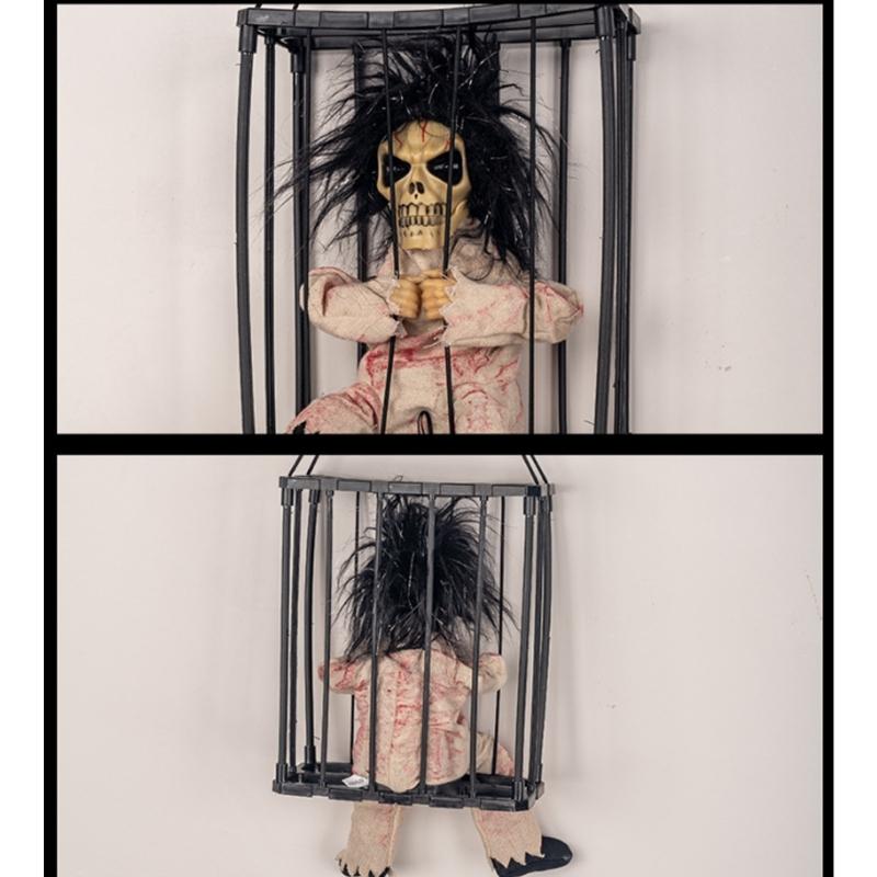 Eerie Prisoner Cage Manifestation Toy With Easy Installation Permanent Halloween Deck For Eerie House Themes