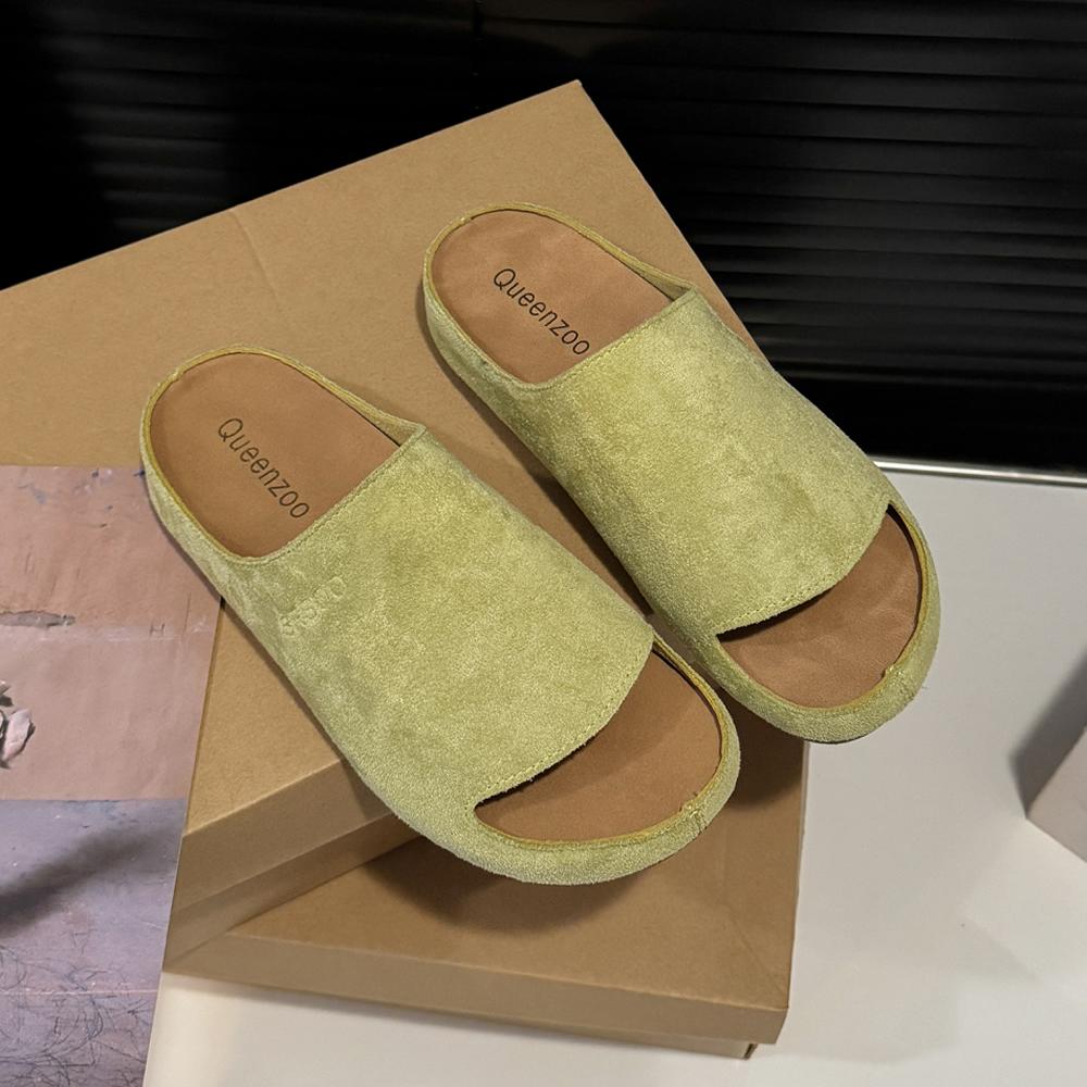 Summer Cork Sandals Women Fashion Clogs Thick-soled Slippers Women Suede Beach Sandals With Arch Support Women Clogs Sandals