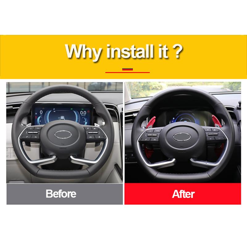 Per Hyundai Tucson NX4 2022 2023 Ibrida N Line Alluminio Volante Leve del Cambio Estensioni Cambi Marcia Accessori Cambio