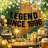 Black Paper Legend Since 1996 Banner Garland Celebrate Happy Birthday Banner Decorative Handmade Party Scene Prop Birthday Party