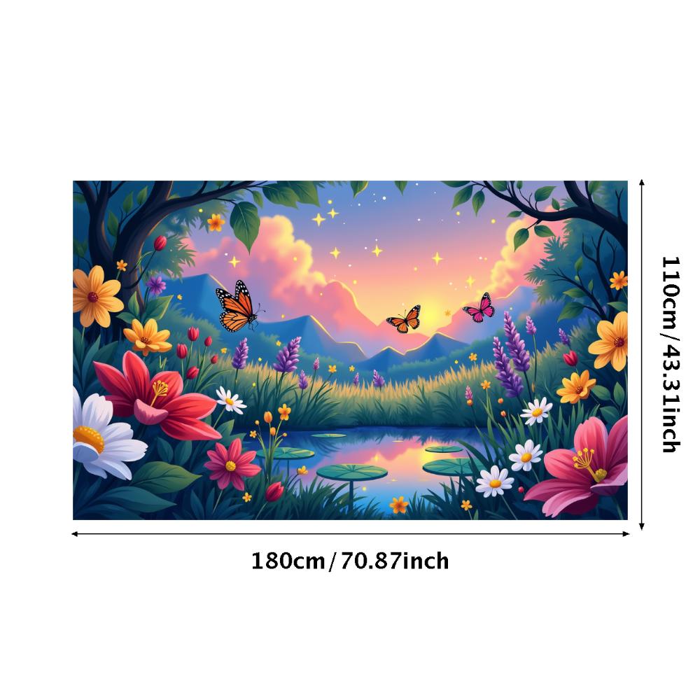 Peony Rose Flower Banner Backdrop Spring Outing Wedding Decor Photography Background Party Decoration Event Photo Shoot Supplies