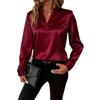 2025 Women's Spring/Autumn Simple V-Neck Loose Shirt - Versatile & Stylish