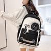 Women's Large Capacity Backpack Color Block Student Schoolbag Shoulder Bag