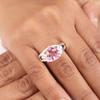 Natürlicher Morganit Edelstein 925 Sterling Silber Damenschmuck Dreieckgeschliffener Ring Für Hochzeit CZR-17-7