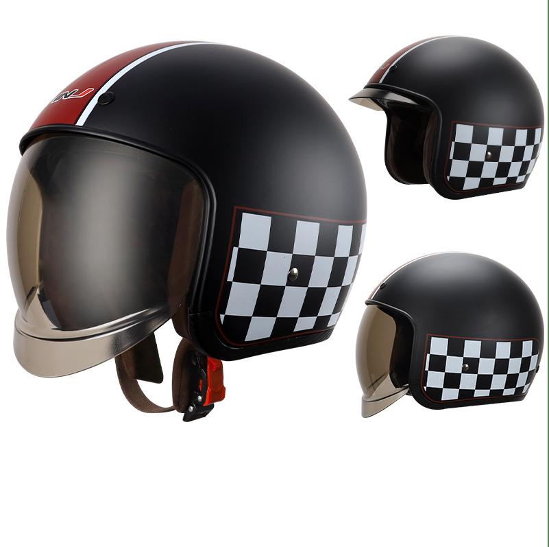 HNJ Harley Retro Electric Car Helmet Battery Men's Women's Half