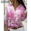 GMXIA 38 Color Women's Fashion Casual Long Sleeve POLO Neck Leisure Blouses & Shirts
