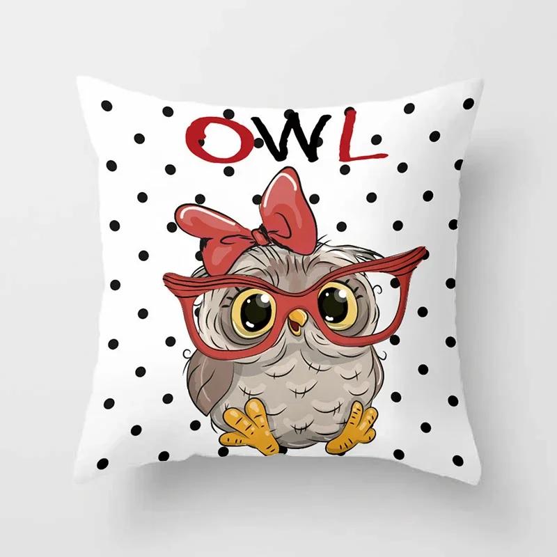 Cute Owl Cushion Covers Comfortable Pillow Cover x Decorative Pillows For Sofa Bed Car Throw Home Decor