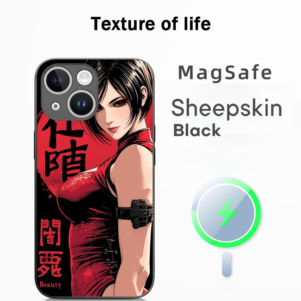 Ada wong X Leon hot game poster Phone Case For iPhone 17 16 15 14 13 12 Plus Pro Max  High-end Luxury Magsafe Sheepskin