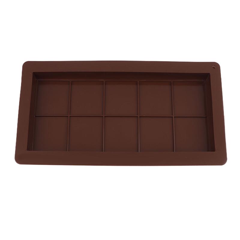 10 Cavities Chocolate Bar Mold Durable Rectangle Chocolate Bar Mold For Stuffed Bar Silicone Chocolate Mold Kitchen Accessories
