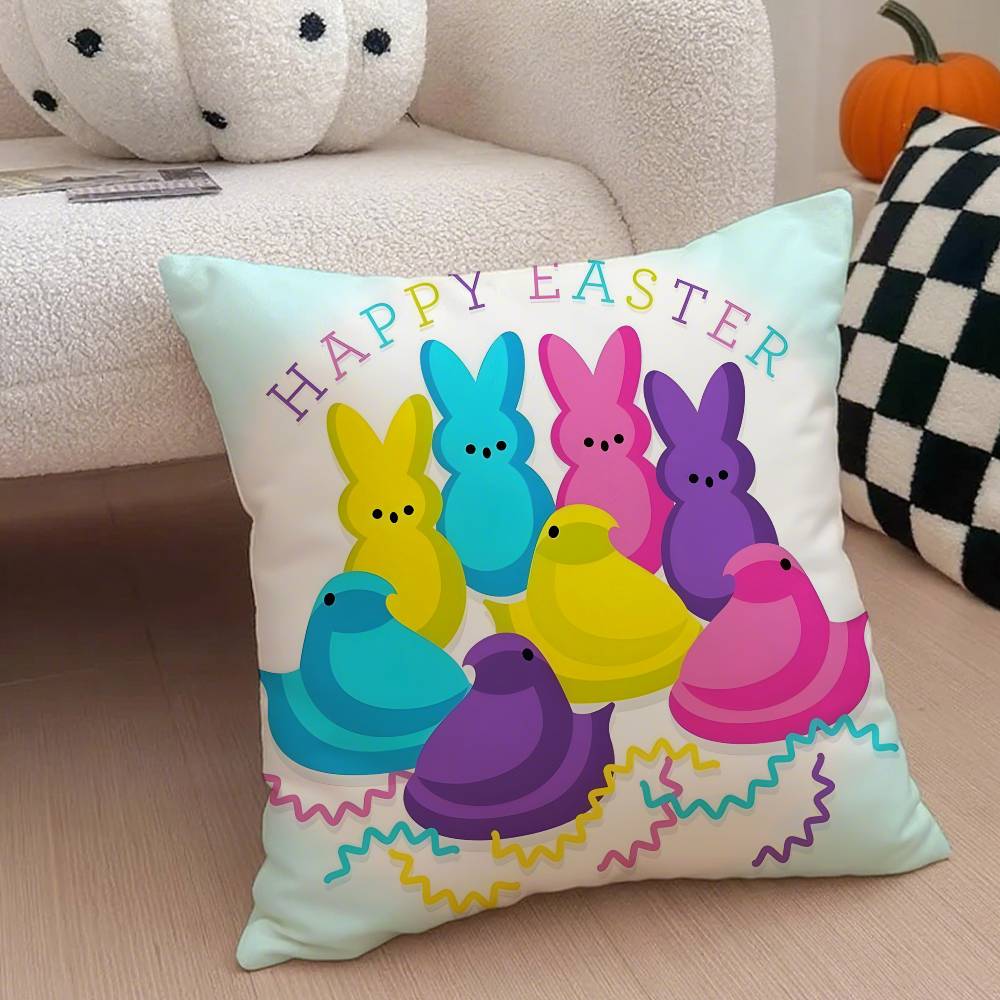

Open Peeps Pillow Case Anti-dustmite Pillowcase Invisible zipper silky short plush Sofa cushion cover 12x12Inch