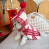 Christmas Cape Jacket for Autumn and Winter Pet Dog Clothes, Cat Clothes, Festive New Year Coat, with Thick Padding and Added Thickness