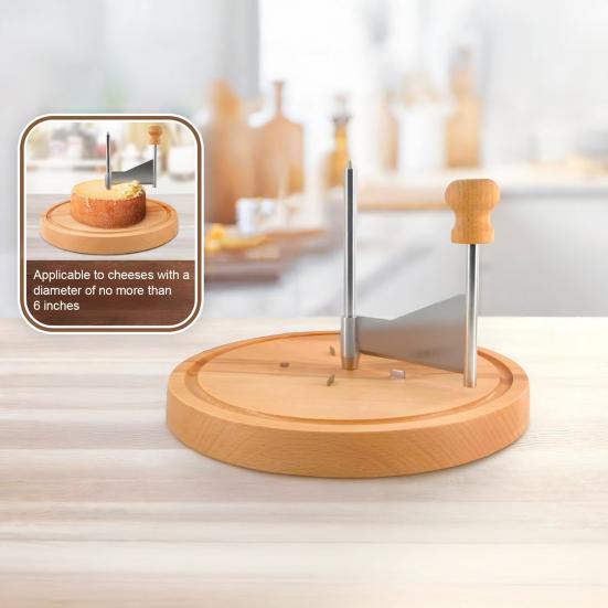 Cheese Grater Cutter with Stainless Steel Sharp Blade Solid Wood Base Ergonomic Cheese Curler Chocolate Slicer Butter Grater Kitchen Tool