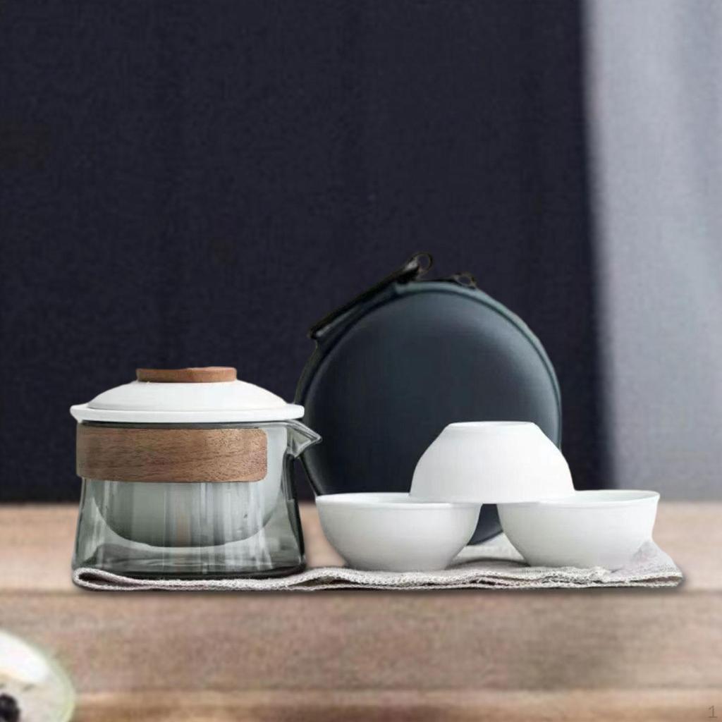 Travel Tea Set Chinese 1 Pot 3 Mini Cups Teapot and Cup Teaware for Thanksgiving