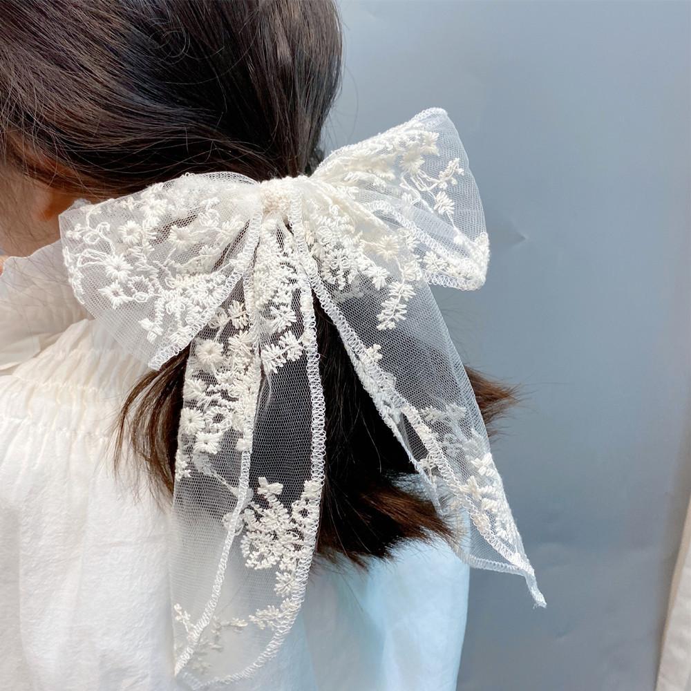 

Стиль отпуска, свежие заколки в виде утконоса, промышленный зажим ручной работы, бант с замком на краю, зажим с бантом, кружевной бант